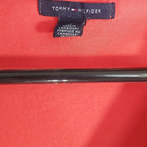 Tommy Hilfiger v-neck coral t-shirt, small - Picture 4 of 6
